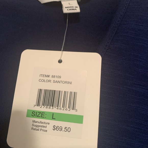 Company Ellen Tracy-large, royal blue top, keyhole ribbon tie at the back. - Picture 4 of 5